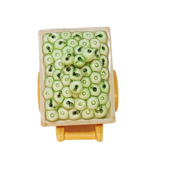 Fitz and Floyd Candy Box with Lid Fitz Omnibus Village Green Apple Annie Cart - Picture 6 of 10